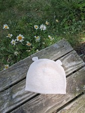 0-3 Months Infant Baby Cotton Beanie Bear Ears Knit Cap Hat Whimiscal EUC