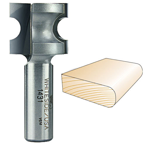 Whiteside Bull Nose Bit 1/2 in. SH x 3/16 in. R x 3/8 in. CD 1431