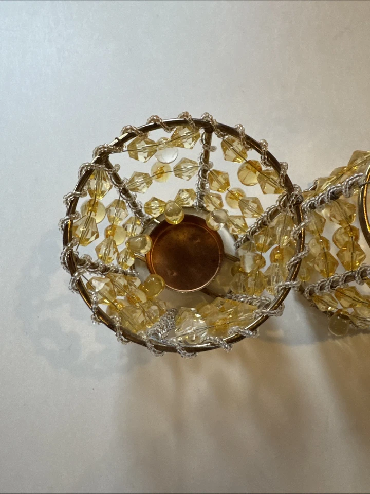 Two Tea Light Holder with Yellow beads - Image 4 of 4