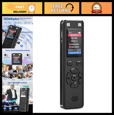 128GB Voice Recorder - 9280 Hours, Voice Activated, Playback, Noise Reduction, M