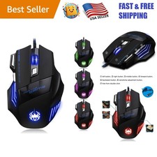 Wired 7200 DPI Gaming Mouse with 7 Color Breathing Lights - Perfect for Gamers
