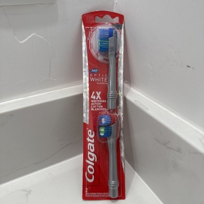 Colgate 360° Degree Optic White Replacement Brush Heads Soft Polishing Bristle