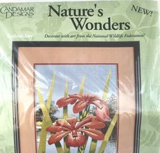 Red Iris Embroidery Kit Natures Wonders Flower 1995 Candamar 11x14 Sealed Vtg