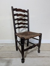 Georgian Wavy Ladderback Country Armchair Sea Grass Woven Seat FREE POSTAGE 
