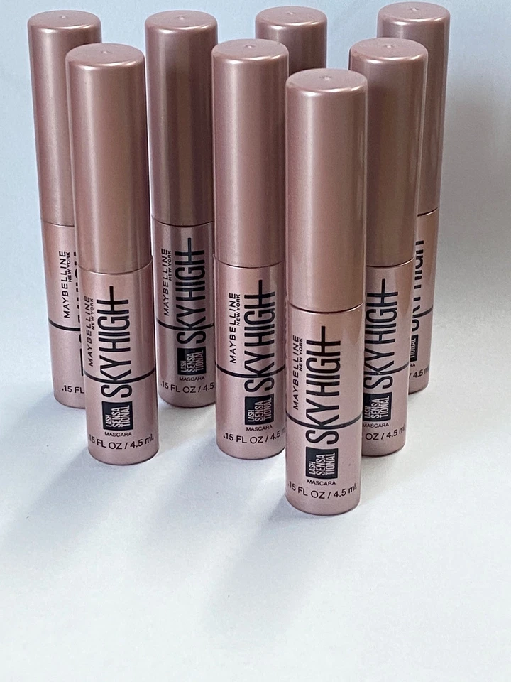 10 Maybelline Skyhigh Lash Sensational Mascara Negra 0,15 OZ Viaje FRESCA NUEVA Foto 2 de 2