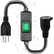 3-Prong Outdoor Waterproof Extension Switch Cord, in-Line On/Off Switch Exten...