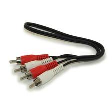 1.5ft 2 Wire RCA Audio Cables Male/Male General Duty 