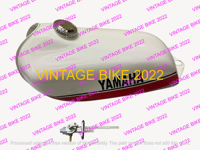 Yamaha DT 250 DT 400 Enduro White Painted Tank 1975 to 1977 + CAP TAP /FIT FOR