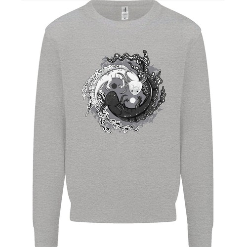 Axolotl Yin Yang Kids Sweatshirt Jumper - Picture 4 of 33