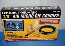 Central Pneumatic 1/8" Air Micro Die Grinder 47" Long 3/16" Hose 47869 NIB  B2