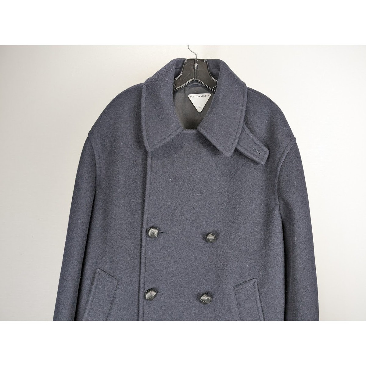 Bottega Veneta Double Wool Cashmere Coat in Midnight Blue
