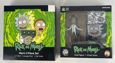 Men s Rick Morty M L XL 3pc sets shirt/sleep pant/sock socks/vinyl figure
