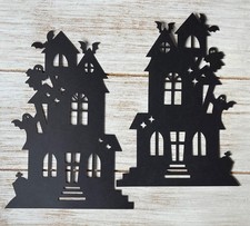 6 Paper Haunted House cutouts Die cuts Halloween card making scapbooking