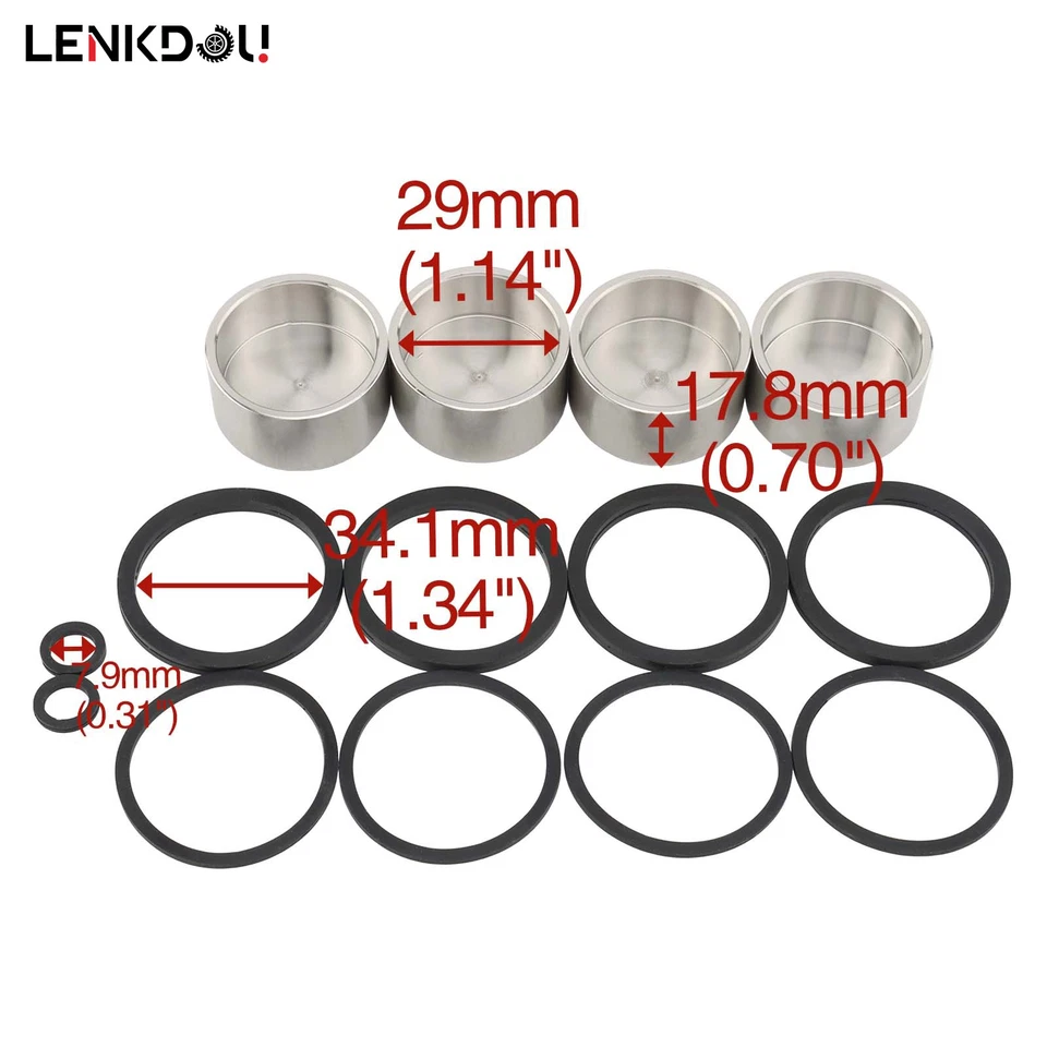 Front/Rear Brake Caliper Rebuild Kit For Harley 2000-2007 Touring Sportster Dyna - Изображение 2 из 4