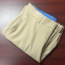 IZOD Flat Front Pants Boys Size 20 Reg. Medium Khaki Stretch ITFFC00F-261 NEW 50