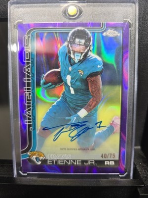 Travis Etienne Jr 2025 Topps Chrome Autograph BA-TE /75 Purple Jaguars