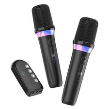 Dual Handheld Rechargeable Car Wireless Karaoke Microphone Receiver 3.5mm Aux