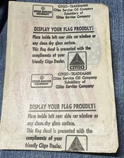 1960s Lot of 2 Citgo Oil U.S. Flag Sticker Decal NOS & Flag Display Instructions