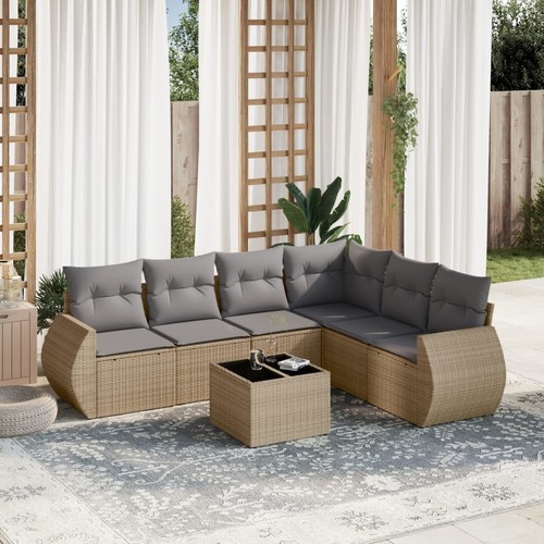 Vidaxl Gartenmöbel Sofa Garnitur Gartengarnitur Garten Sitzgruppe 6-tlg. Beige v - Bild 10 von 84
