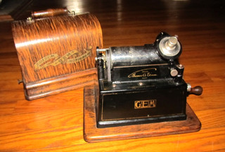 EDISON GEM CYLINDER PHONOGRAPH w/MODEL C REPRODUCER "WORKING CONDITION" NICE!