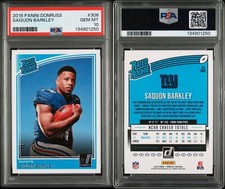 2019 Panini Donruss Saquon Barkley PSA 10 GEM MINT Rookie Card Eagles #306. rookie card picture
