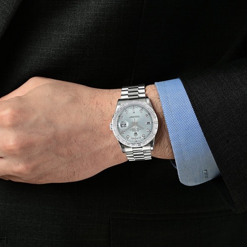 Rolex Day-Date 36 Watch 36MM Silver Diamond Index Markers Dial Gem Set - Picture 5 of 10