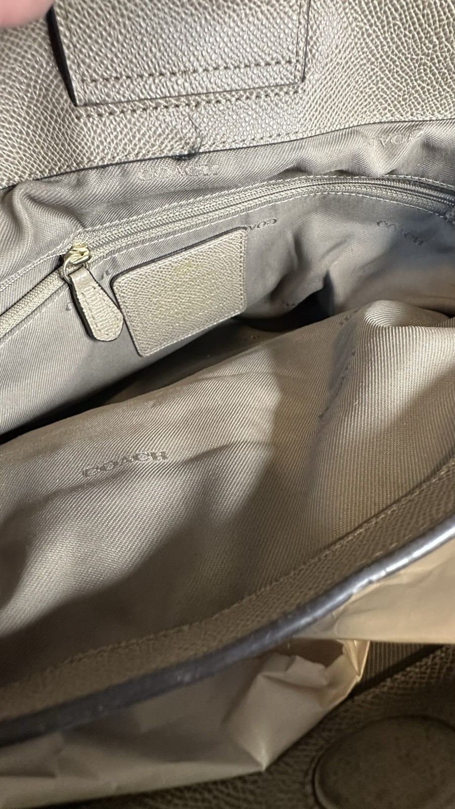 Authentic Coach Solid Gray Leather Crossbody Shou… - image 16