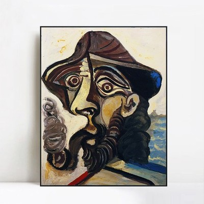 Framed Art 1971 Tete d'homme fumant une pipe (pour Jacqueline) by Pablo Picasso