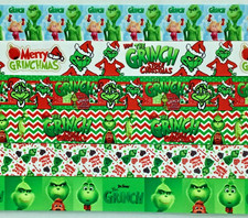 1" Grinch Christmas Mixed Lot Grosgrain Ribbon - 6 yards mixed Lot
