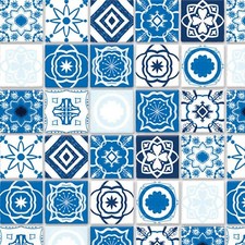 A3 Mediterranean Blue Tile Card Tumdee 1:12 Scale Dolls House Cladding 787a-788a
