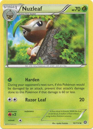 Nuzleaf 10/114 Uncommon - Pokemon XY Steam Siege Card