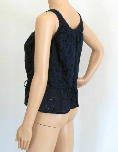 ABERCROMBIE & FITCH Embroidered Eyelet Lace Blue Boho Peasant Floral Tank M EUC - Bild 6 von 8