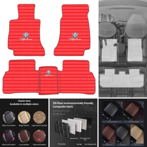 For Alfa Romeo Giulia-Stelvio All Models Car Floor Mats Custom Auto Carpets - Picture 8 of 39