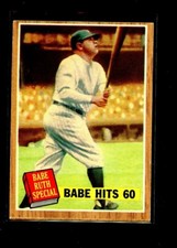 1962 TOPPS #139 BABE HITS 60 W/ FOUL POLE GREEN TINT E09030