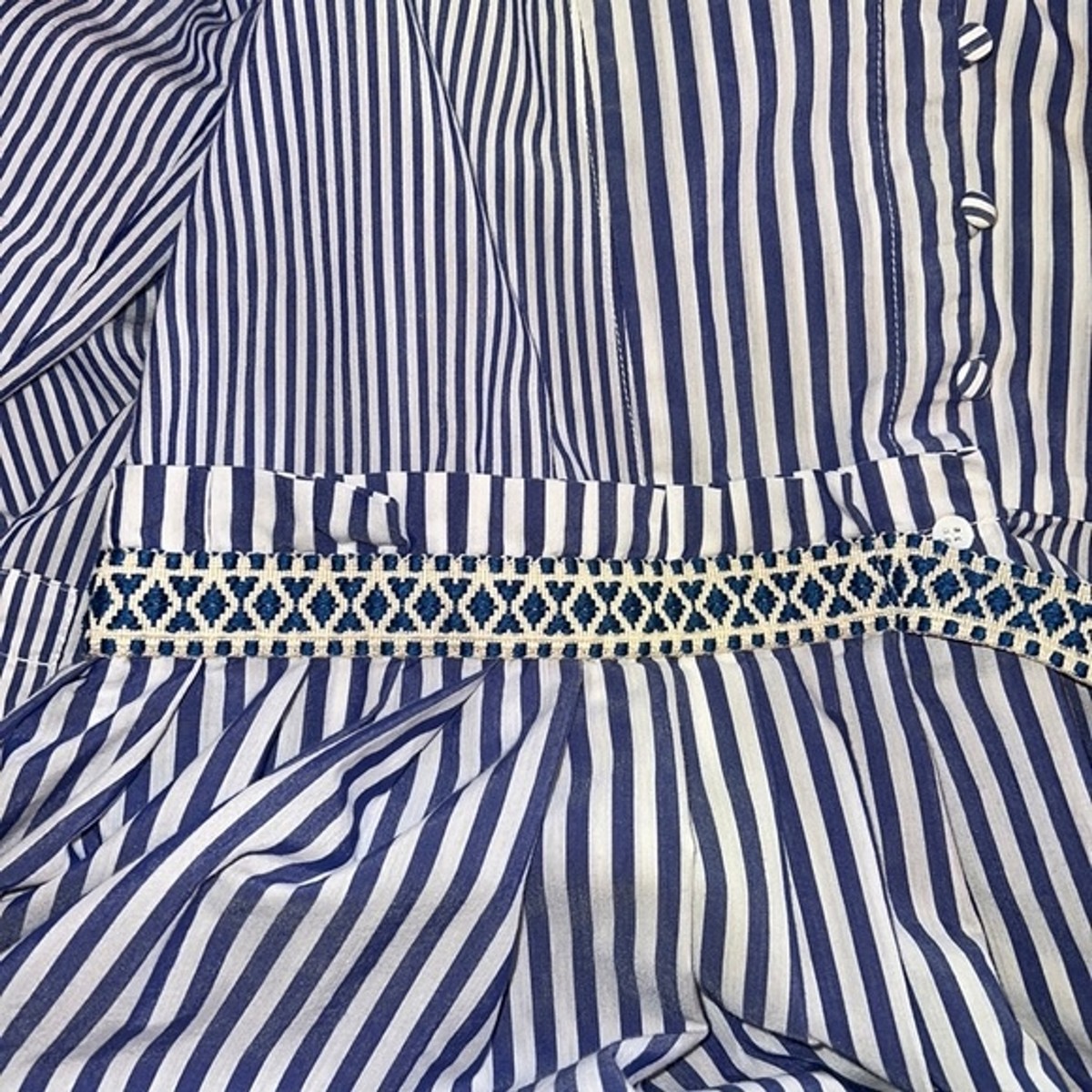 MaxMara weekend Dress striped cotton 4 stand up collar blue