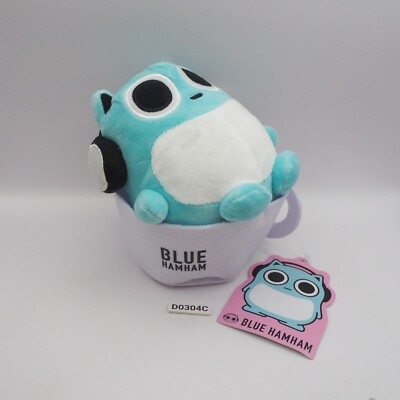 D0304C Blue Ham Ham HamHam Furyu 5'' Plush TAG Stuffed Toy Doll Japan