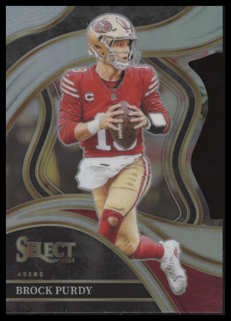 2023 Panini Select #293 Brock Purdy Red and Yellow Prizms Die Cuts