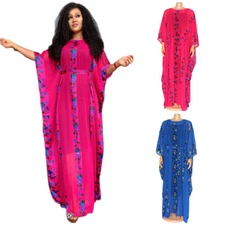 African Dashiki Women Batwing Sleeve Maxi Dress Abaya Two Piece Set Robe Islamic