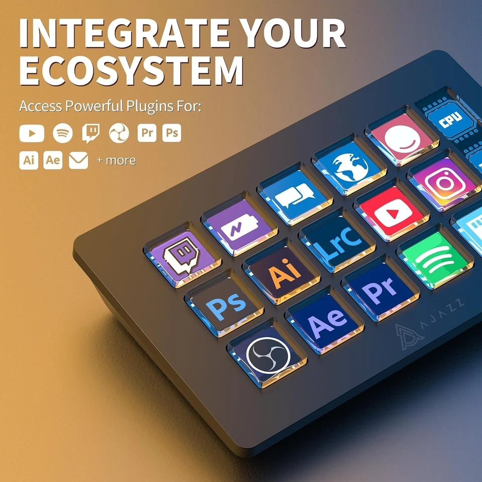 AJAZZ AKP153 Streaming Studio Controller Keypad Type-c Wired with 15 Macro LCD - Image 2 of 4