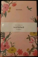 RIFLE PAPER CO. Note Pad 6.5 x 4.25" BIRD AND FLOWER 75 Pages 