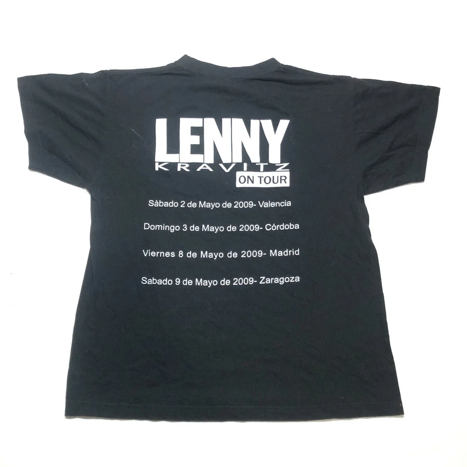 Camiseta Lenny Kravitz 2009 On Tour Band Para Hombres S Negra Cuello Redondo Rock N Roll Foto 4 de 4