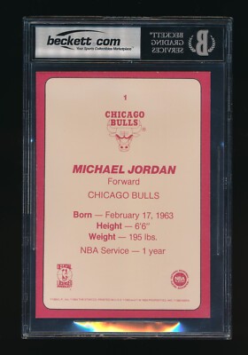 MICHAEL JORDAN 1985 STAR TEAM SUPERS 5X7 CARD #CB1 RC BGS 6 (WITH