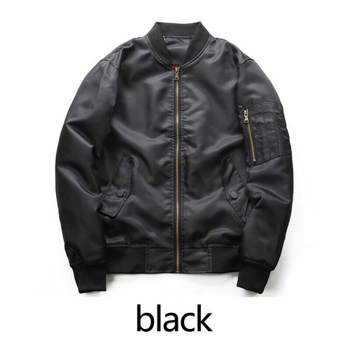 Giacca Bomber Uomo Baseball Cappotto Volo Aeronautica Militare Pilota Top Autunno Outwear Blu - Foto 15 di 15