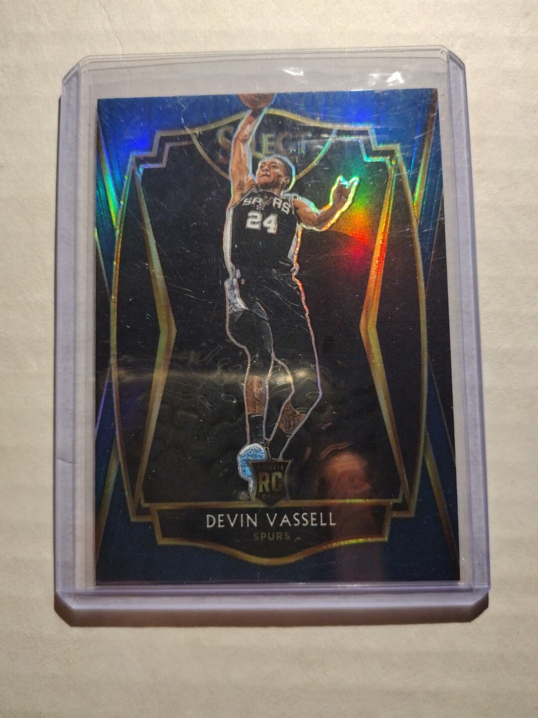 2020-21 Panini Select Devin Vassell Blue SILVER PRIZM Premier Level RC Spurs