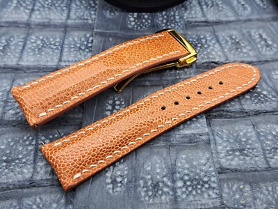 24mm/20mm Ostrich Leg Leather Watch Band Vintage  Exotic Leather