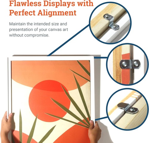 Canvas Offset Clips Framing Tools, Variety Pack 20 Pieces of 3 Silver - Picture 6 of 7