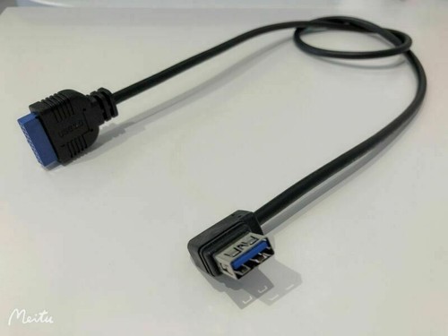 USB 3.0 Right Angle Female to 20 Pin Motherboard Female Cable 70 cm - Picture 3 of 4