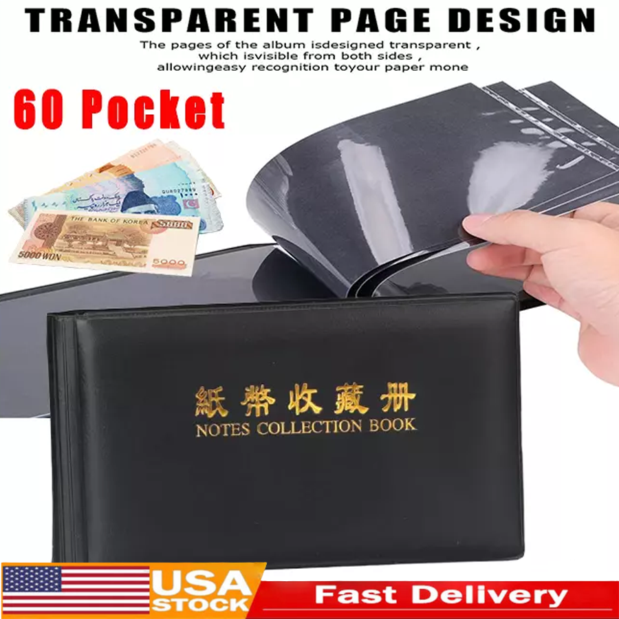 Banknote Collection Book Currency 60 Pocket banknote collection Leather Album