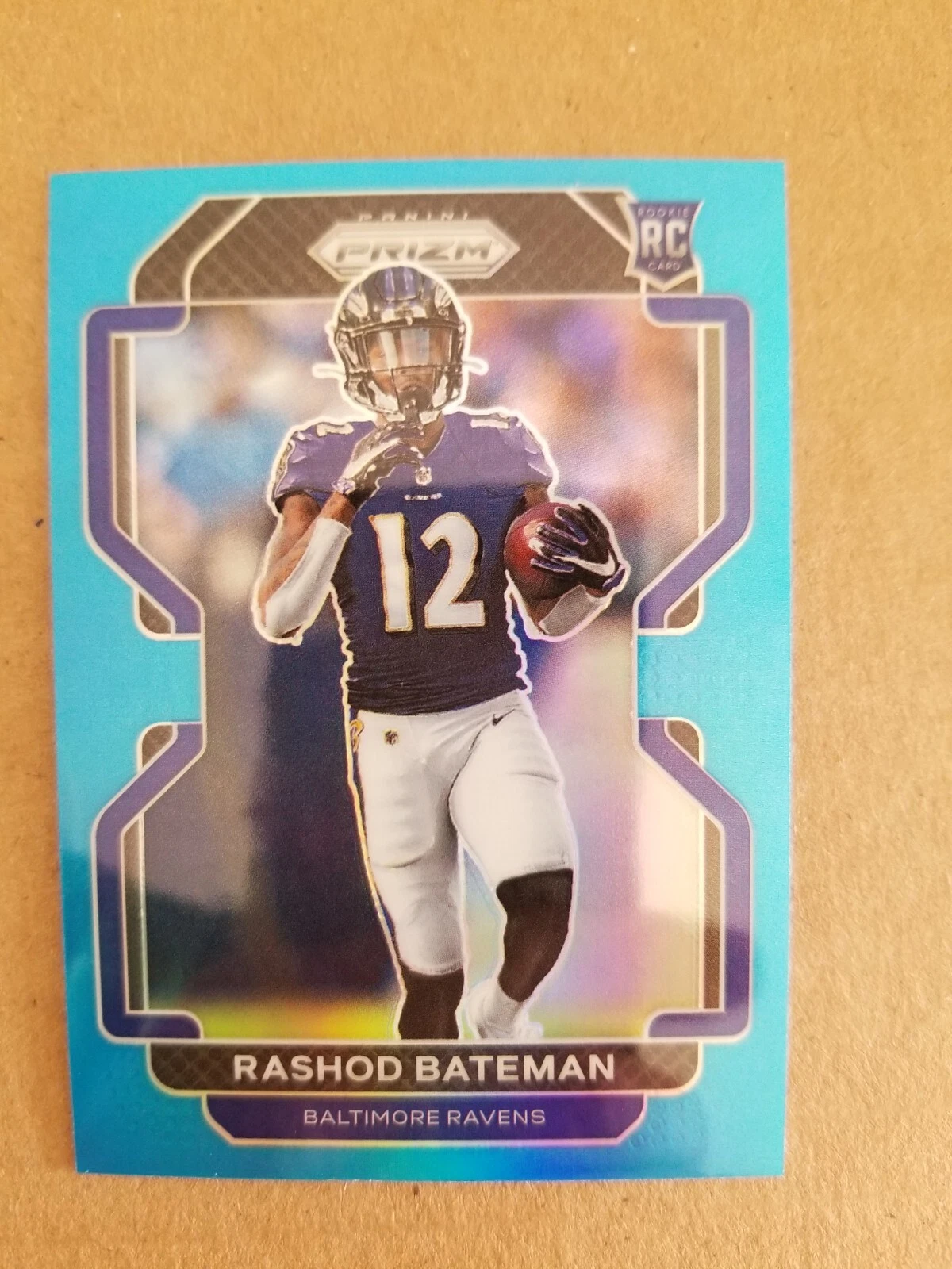 2021 Panini Prizm Rashod Bateman Light Blue Prizm Rookie RC #340 Ravens