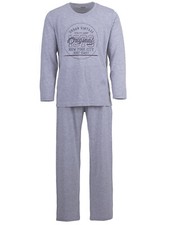 Henry Terre Herren Pyjama Set Vintage Langarm Schlafanzug Baumwolle